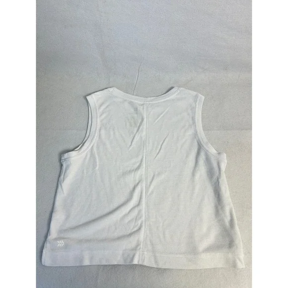 Athleisure Athletic Works Women L Blue White Running Shorts Waffle Knit Tank Set - Picture 2 of 12